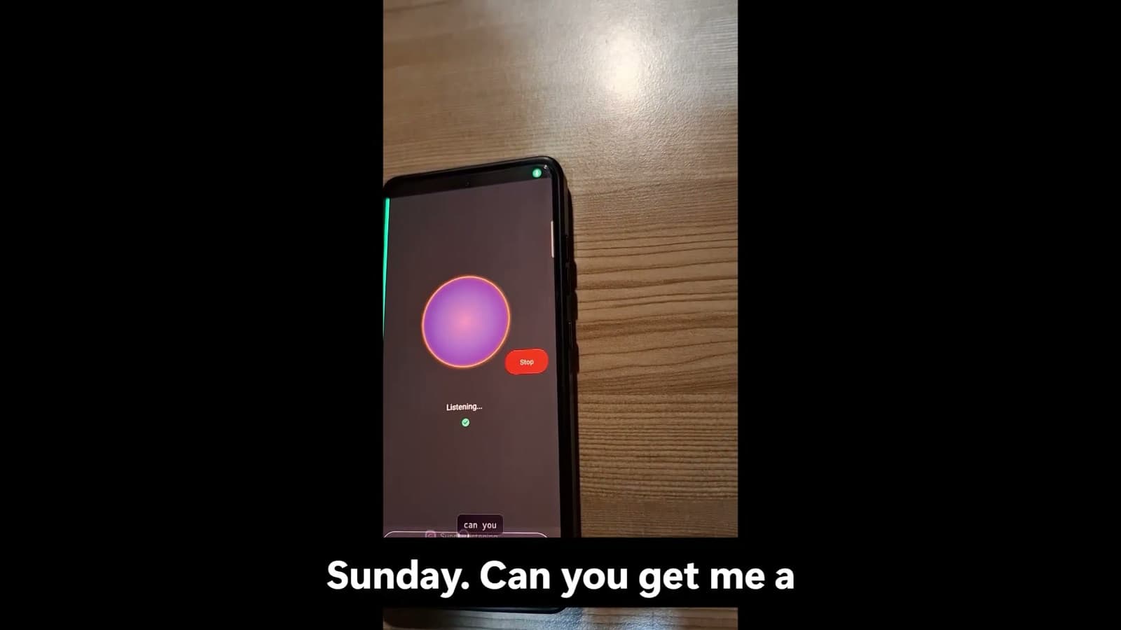 Sunday listening to a spoken request on Android